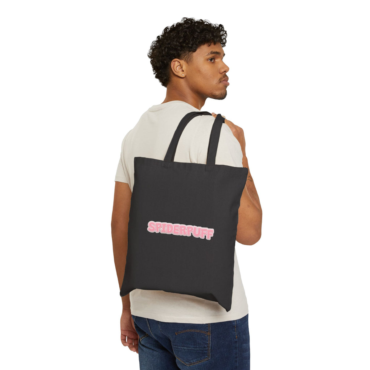 Cute Electric Baby Tote Bag - Retro Stripe Graphic Cotton Canvas Tote
