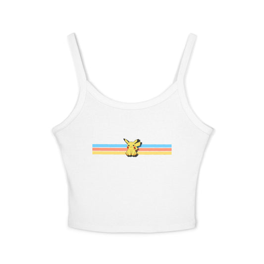 Cute Electric baby Stripe Crop Tank Top — Retro Rainbow Charm