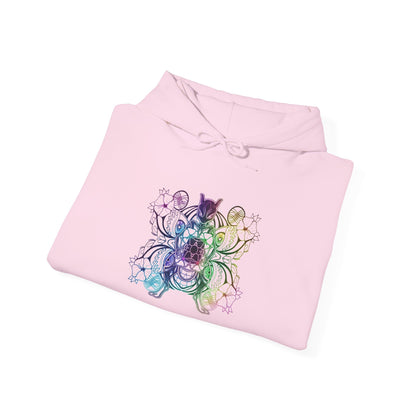 Psychic Cat White Hoodie — Graphic Sweatshirt
