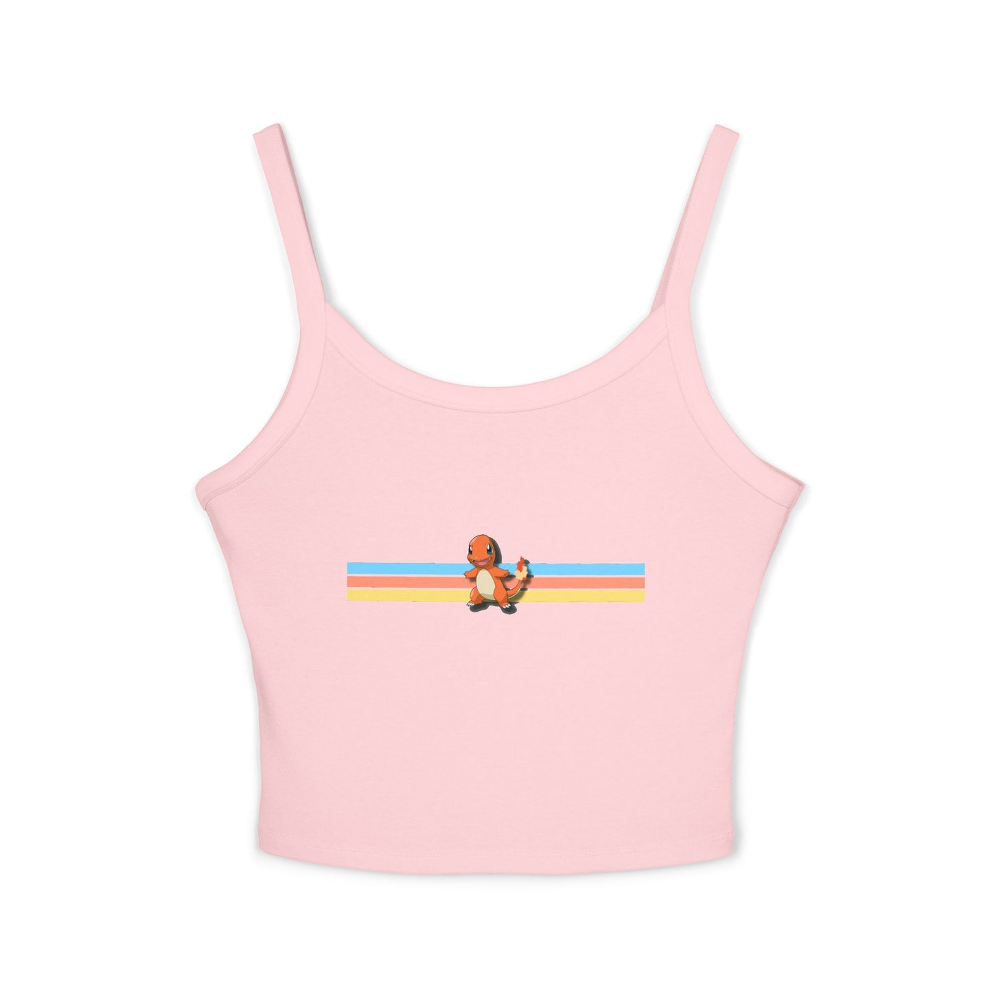 Cute Fire baby Stripe Crop Tank Top — Retro Rainbow Charm