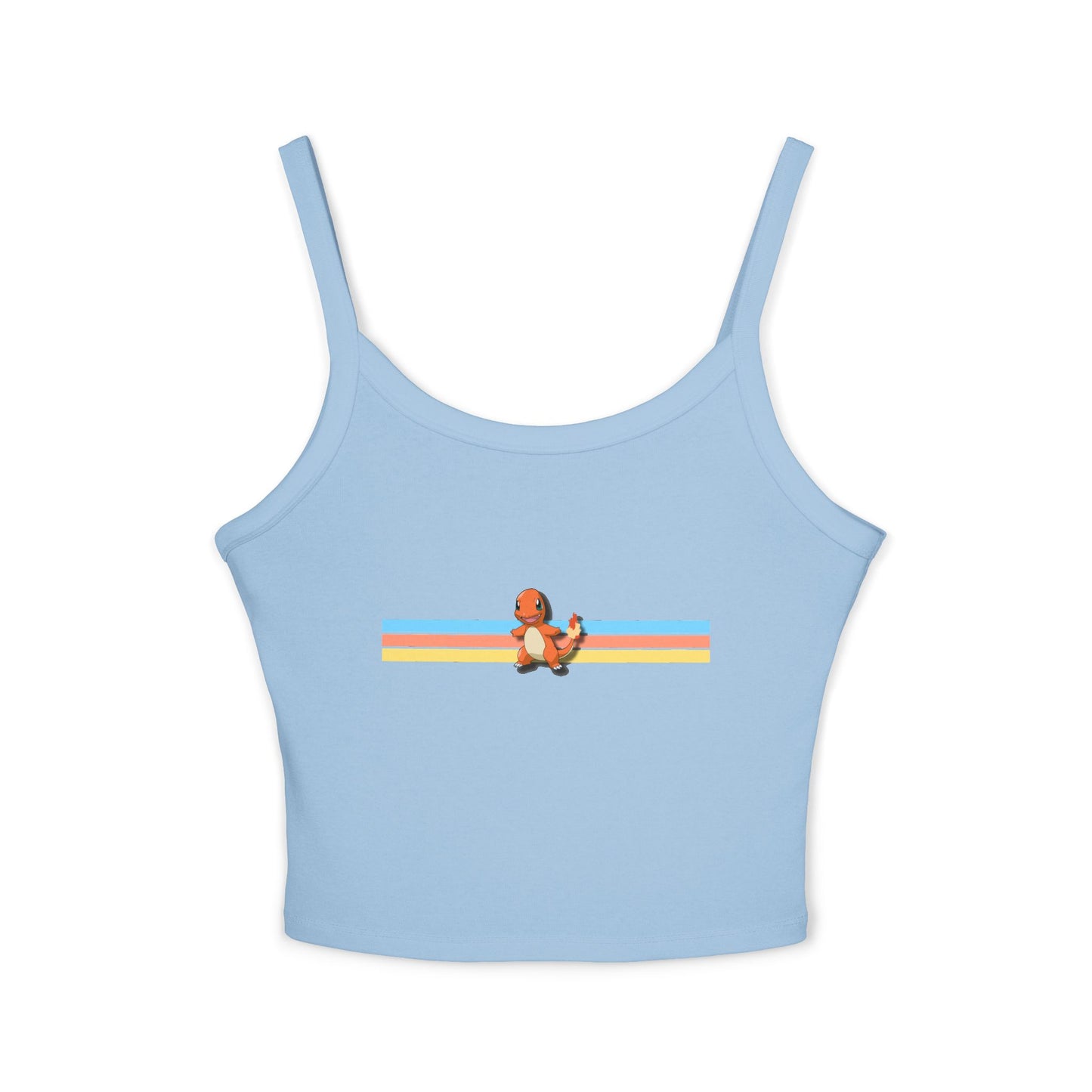 Cute Fire baby Stripe Crop Tank Top — Retro Rainbow Charm