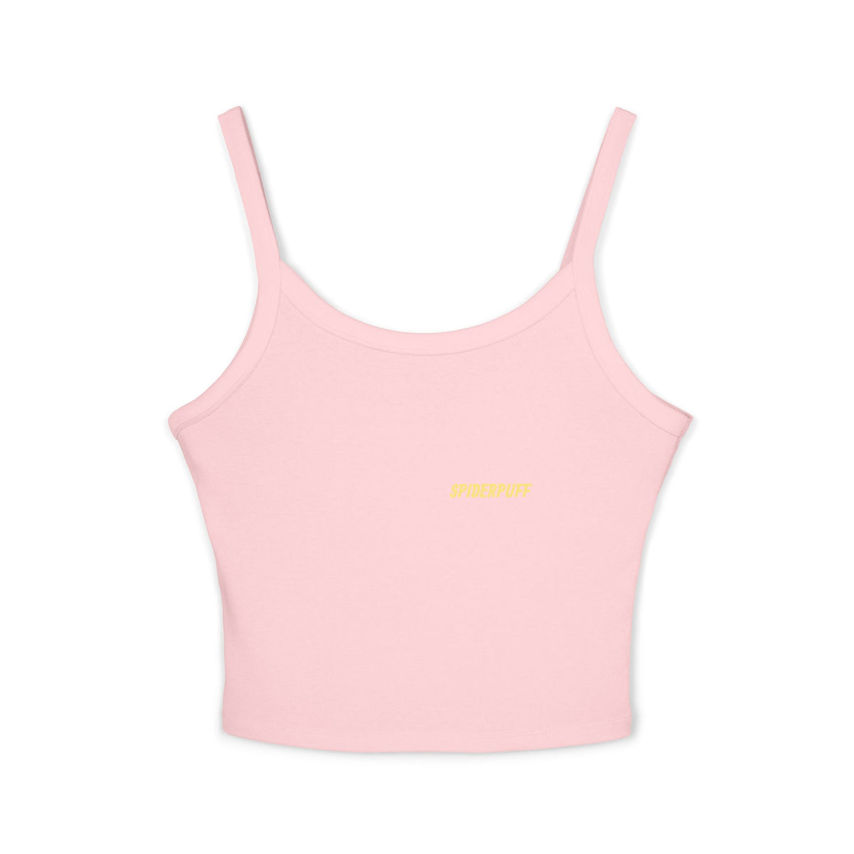 Cute Spiderpuff baby Stripe Crop Tank Top — Retro Rainbow Charm