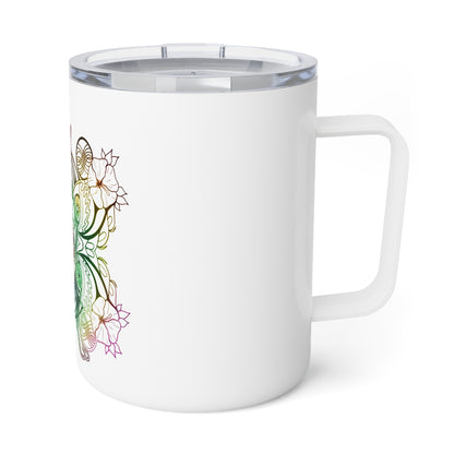 Psychic Cat Mandala - 10oz Insulated Coffee Mug