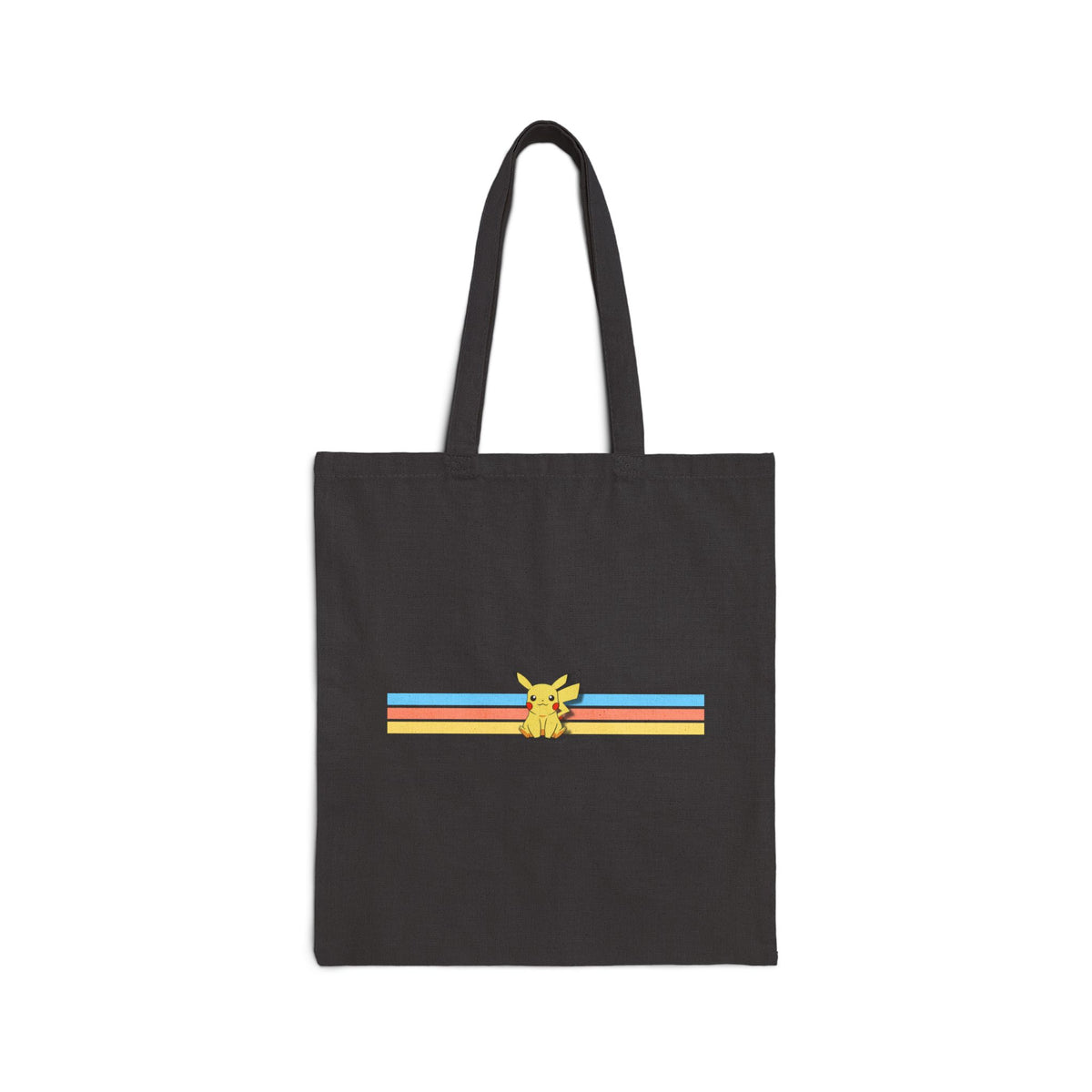 Cute Electric Baby Tote Bag - Retro Stripe Graphic Cotton Canvas Tote