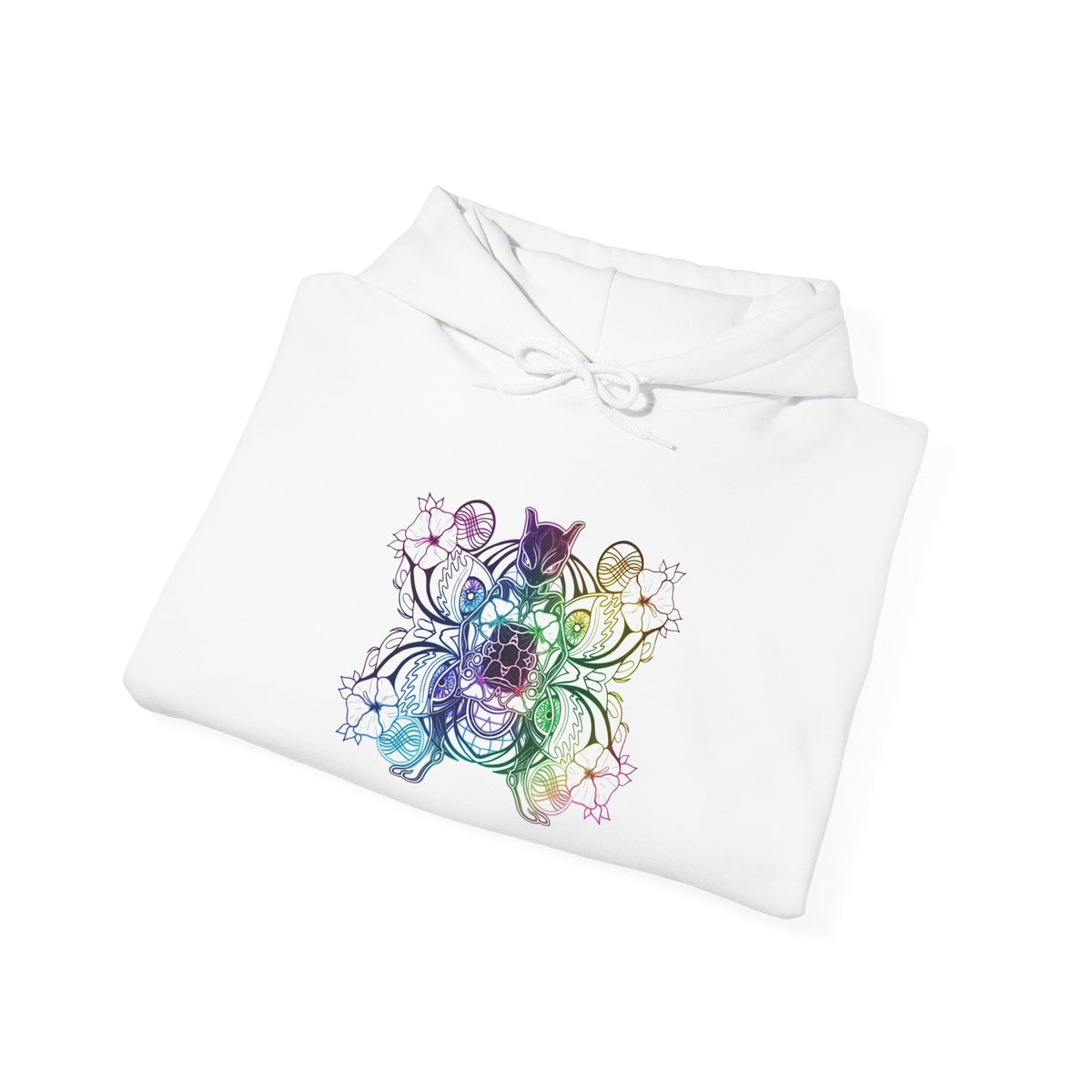 Psychic Cat White Hoodie — Graphic Sweatshirt