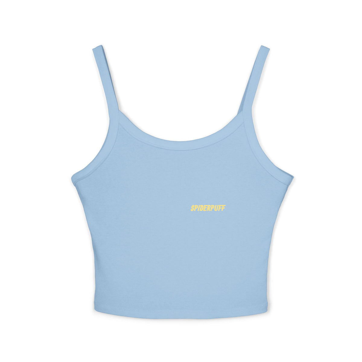 Cute Spiderpuff baby Stripe Crop Tank Top — Retro Rainbow Charm