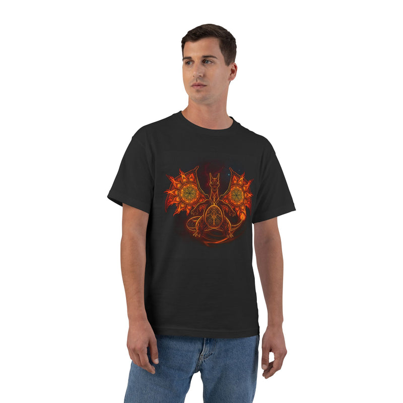Fiery Dragon Fanart Tee heavyweight — dragon artwork on a heavyweight tee