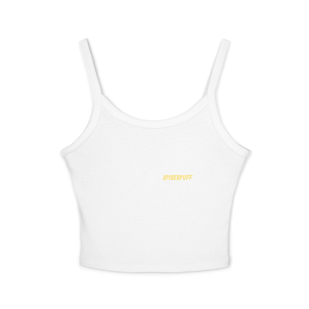 Cute Spiderpuff baby Stripe Crop Tank Top — Retro Rainbow Charm