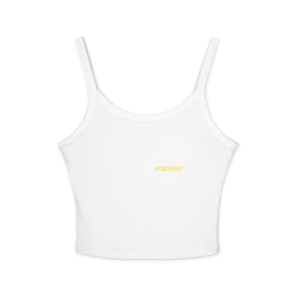Cute Spiderpuff baby Stripe Crop Tank Top — Retro Rainbow Charm